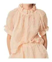 ruffle tulip top UK6 peach