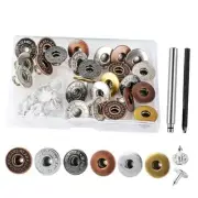 Jeans Button Replacement - 30 Sets, 6 Styles, 17MM Metal Pants Buttons for