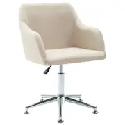 Swivel Dining Chair Cream Fabric vidaXL