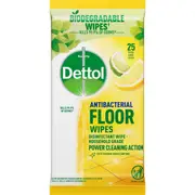 Dettol Antibacterial Floor Cleaning Wipes Lemon And Lime 25 pack