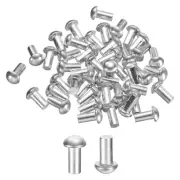 50Pcs Brazier Head Solid Aluminum Rivets, M4 x 8mm Tubular Rivets