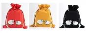 Lantern Moon Meadow Drawstring Bag - Red, Black, Mustard