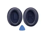 Leather Cushion Earpads for QuietComfort QC35 Headset Earmuffs Memory Foam Covers Earpads Headphone Ear Pads - Navy Blue