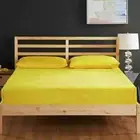 Special 3 PC King Single Yellow 17" Deep Pocket 1 Fitted Sheet & 2 Pillow Cover