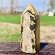 71G Natural bumblebee jasper obelisk quartz crystal tower point healing