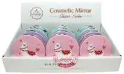 COSMETIC MAKE UP ROUND COMPACT 2 MIRRORS ONE IS A MAGNIFIER LLAMA ALPACA ASSTD