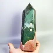 720g Natural Ocean Jasper Agate Quartz Crystal Tower Wand Point Healing Mineral