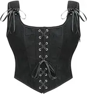 [OFFSUM] Women's Sexy Corset - Solid Color Crop Top Adjustable Side Zipper Sleeveless Backless Large Size Shapewear Party Clubwear Lingerie Vest