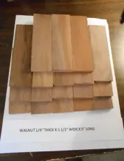 18 Walnut KNIFE BLOCK,HANDEL SCALES. 1/4" X 1 1/2" X 5"