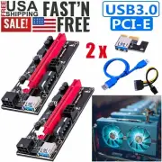 2 pcs Newest GPU Riser VER009S PCIE Riser 6 PIN MOLEX For GPU Mining ETH USB 3.0