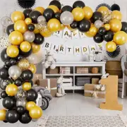 152pcs Black Gold Wedding Arch Balloon Kit Birthday Ceremony Festive Party Decor
