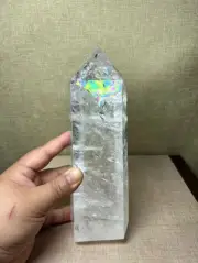 3LB Natural clear crystal obelisk quartz tower point healing decor
