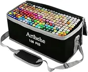 ARTHEHE Twinmarkers 168 Colours Professional Drawing Markers (168 Pens)