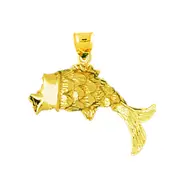 14K Gold Freshwater Goldfish Pendant