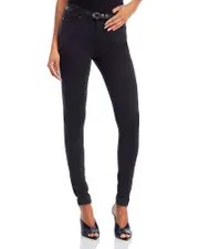 Ag Farrah High-Rise Sateen Skinny Jeans in Black