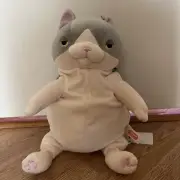 Shinada Global Mochi-Neko Cat Gray L Size Plush Doll Stuffed Toy Animal New