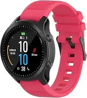 Compatible with Garmin Fenix 6 Pro Watch Bands, Forerunner 945 Bands, 22mm Quickfit Silicone Replacement Band Straps Wristband Bracelet Fit for Garmin Instinct, Fenix 5 Plus (Hot Pink)