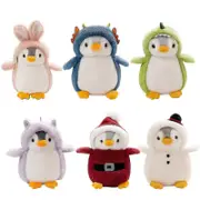 Christmas Penguin Plush Toys Cute Stuffed Cosplay Penguin Dino Rabbit Toy Doll Pillow Kids Girls Gift Soft Doll Christmas Gift Blue