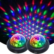 kismee Disco Party Light Night Light 2 in 1 Flashes with Music Sound Activated Multicolor Disco Ball Rechargeable Battery Operated Mini Disco Ball (2)