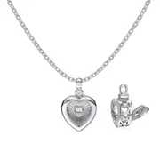 ANYCO Necklace 18K Silver Zirconium Heart Stone Pendant