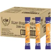 NEW 2500x CSR Raw Sugar Sticks 3g Box Individual Sachets Bulk