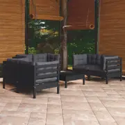vidaXL 7 Piece Garden Lounge Set with Cushions Solid Pinewood