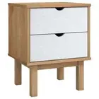 OTTA Solid Pine Wood Bedside Table Drawers Storage Side Shelf Cabinet Nightstand