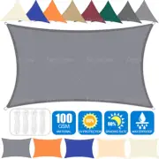 Extra Heavy Duty Sun Shade Sail Shade Cloth Gray Sun Triangle Square Rectangle