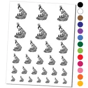 Peacock with Draping Tail Feathers Temporary Tattoo Water Resistant Set