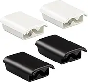 Battery Pack Cover for Xbox 360, Replacement Battery Pack Cover Shell Repair Part Compatible with Xbox 360 Wireless Controller(4 Pack, Black, White)