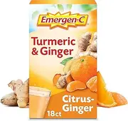 Emergen-C Citrus-Ginger Fizzy Drink Mix Turmeric and Ginger Immune Support Natural Flavors with High Potency Vitamin C, 18 Count