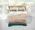 3D Sea Beach Overlooking Scenery Quilt Cover Set Bedding Sets Pillowcases Queen