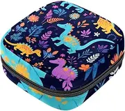 Period Bag,Sanitary Napkin Storage Bag,Colorful Flower Cartoon Dinosaur,Tampon Bag for Purse