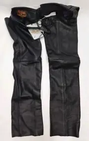 Milwaukee Leather ML1179 Ladies Black Purple Leather Chaps Wing Embroidery Small