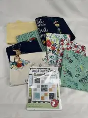 Northcott Basic Grey fabric Chloe Quilt And Pillow Kit 39 X 39 w/Backing