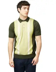 [Ben Sherman] Vertical Stripe Polo Shirt in Camouflage