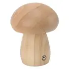 Cordless Wooden Nightlight Energy Saving Small Wood Mushroom Lamp For Home Decor
