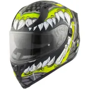 V128 Naga Matt Black Neon Yellow Full Face Helmet