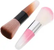 LOLIPPYY 2Pcs Makeup Brush Nail Dust Remover Blush Brush for Loose Powder Application Ergonomic Handle Lightweight Design for Home Use and Travel