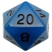 Dice - Mega Acrylic d20 - Glow Blue w/ Black Numbers (MDG)