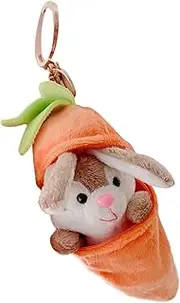 Bunny Plush Toy - Bunny Charm Pendant | Cute Soft Funny Skin-Friendly Multi-Functional Ornament with Carrot Design for Family Friends Colleagues