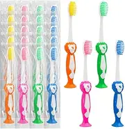 Toddler Toothbrush Kids Pack of 20,Manual Suction Cup Bulk Kids Toothbrushes Individually Wrapped Lovely Animal Toothbrush for Kids,Childrens,for Home,School,Camp,Daycare,Travel (20)