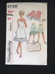 Simplicity Sewing Pattern 4729 - Size 4 to 6 - Reversible Half Slip Pettipants