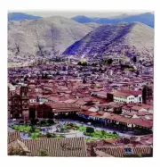 Cuzco Peru Ceramic Tile Trivet Coaster Travel Souvenir 4" x 4"