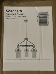 Kichler 52377 PN Everett 3 Light 23"W Ring Chandelier - Nickel