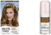 Clairol Hair Colour Bundle: Clairol Nice'N Easy 6.5G Natural Lightest Golden Brown + Root Touch Up Root Concealing Spray - Light Brown, For Brown Hair