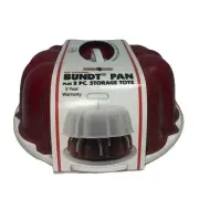 Vintage Red Nordic Ware Non-Stick Aluminum Bundt Pan w/2pc Storage Tote New NOS