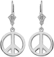 [Claddagh Gold] elegant ear rings with dangling peace sign round design
