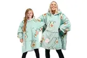 Oversized Soft Pullover Plain Hoodie Warm Fleece Blanket Plush Winter Sweatshirt - Avocado, Adult