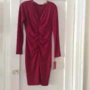 NWT Narciso Rodriguez Red Dress for Design Nation Size S long Sleeves MSRP 70.00